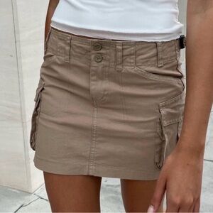 Brandy Melville Tan Cargo Mini Skirt